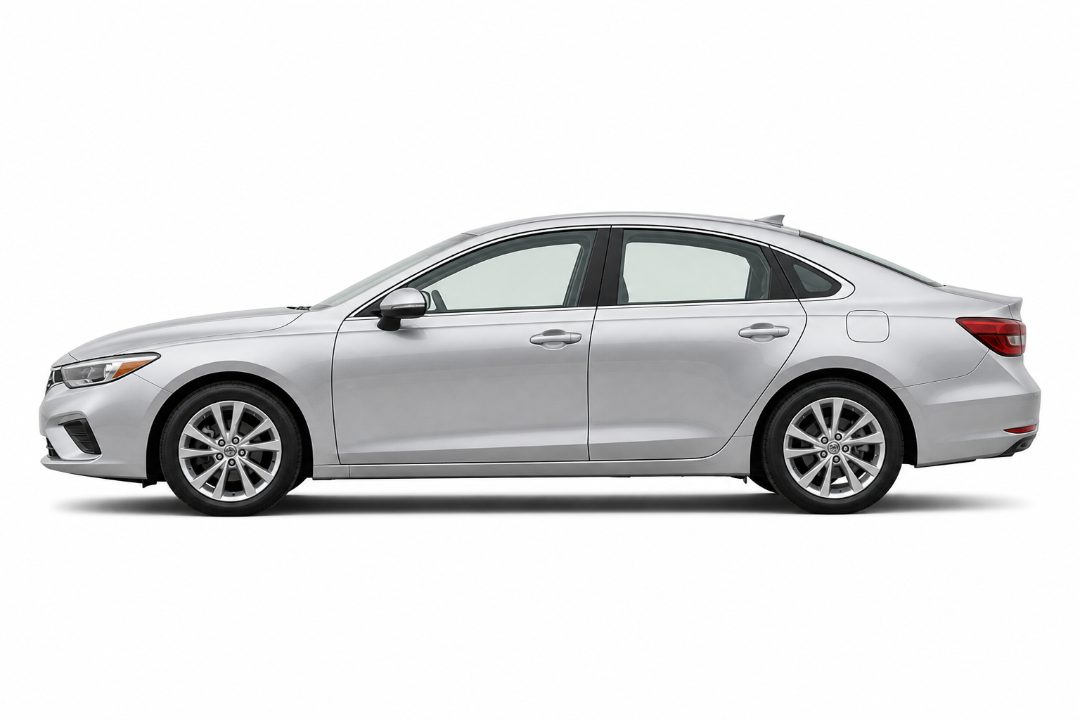 Silver sedan — low-profile car